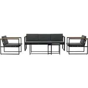 Venture Home Dakar set de jardin 5 parties noir, gris foncé. pas cher