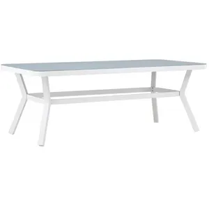 Hioshop Table de jardin virya 200cm blanc & gris pas cher