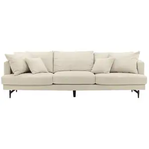 EBUY24 Sofia Canapé 3 personnes en velours, Beige. pas cher