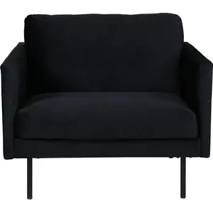 Comparateur de prix : Zoom fauteuil velours noir.