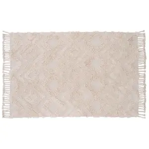 Tapis déco tufté hilma 200x300cm beige pas cher