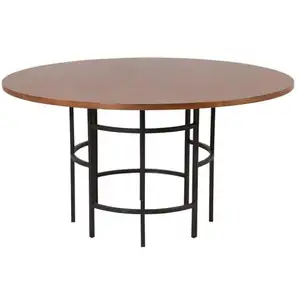Comparateur de prix : Furniture Fashion Table de repas effet bois et noir en MDF et acier Copenhagen 140 cm