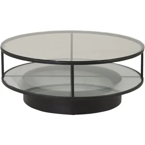 Comparateur de prix : JARDINDECO Venture Home Falsterbo-Canapé Table Ronde-Verre, Noir, transperant, Taille Unique