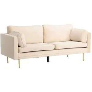 Boom Canapé 3 personnes en velours, Beige. pas cher