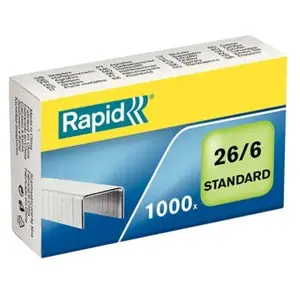 Comparateur de prix : Rpid RAPID Lot de 5 Boites de 1000 agrafes standard 26/6 galvanisées
