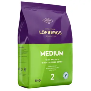 Grains de café Löfbergs Medium Roast Rainforest Alliance, 1 kg