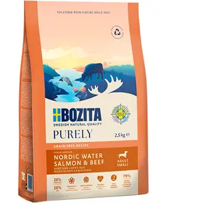 Bozita Dog Purely Adult Small Grain Free saumon, boeuf pour petit chien - 2,5 kg pas cher
