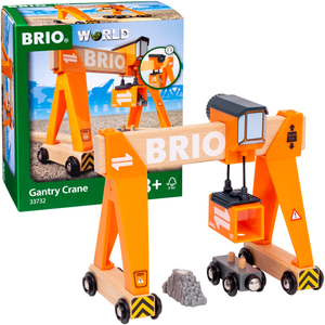 Grue-portique BRIO World - Ravensburger - Pour circuit de train en bois - Garçon dès 3 ans pas cher