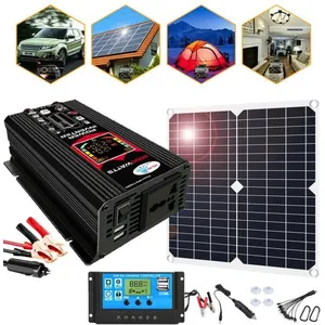 KEPEAK Kit panneau solaire 25 W Chargeur de batterie avec convertisseur inverseur 500W 12/24V DC pour les voyages en campingVendu parcdiscount