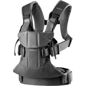BabyBjorn BabyBjörn Porte-bébé One, Coton mélangé, Gris denim/Gris foncé pas cher
