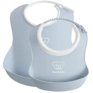 Comparateur de prix : BabyBjörn Ensemble Bavoirs, lot de 2 - Bleu pastel