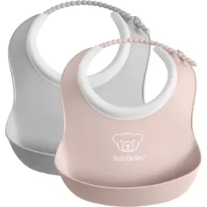 Comparateur de prix : BabyBjörn Mini Bavoir, lot de 2 - Gris/Rose pastel