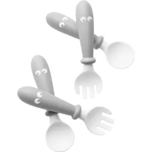 BabyBjörn Cuillère et Fourchette pour Bébé, lot de 4, GrisVendu paramazon