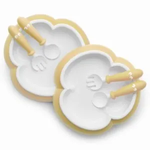 BabyBjörn Coffret Assiettes Et Couverts Bébé Jaune Pastel BabybjornVendu paramazon