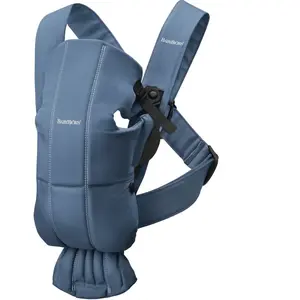 BabyBjörn Porte-bébé Mini - Bleu indigo / Tissé pas cher