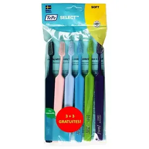 TePe Select Lot de 6 brosses à dents manuelles souples Couleurs assorties