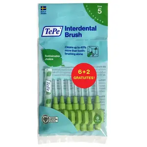 Comparateur de prix : Brossettes interdentaires TePe - Vert 0.8mm ISO 5 - Sachet de 8