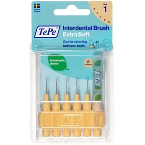 TePe Interdental Brush Extra Soft Orange Clair Taille 1 | 6 pièces