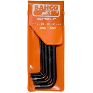 Comparateur de prix : BAHCO Jeu de clés mâles longues TORX® Plus avec finition phosphatée, IP10-IP40 - 5 pcs