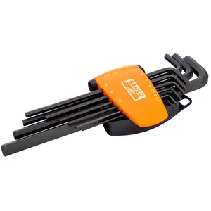 Comparateur de prix : Bahco Jeu de 9 clés mâles 6 pans longues 1,5 10 mm avec support compact bi-matière BE-9588