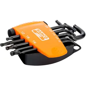 Comparateur de prix : Bahco Jeu De Clés Torx Set Of 8 Torx Keys With Ball And Phosphated T9-t40