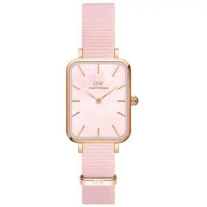 Comparateur de prix : DANIEL WELLINGTON Montre à quartz - Tissu, nacre & plaqué or rose - Femme