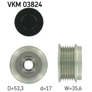 Poulie roue libre, alternateur VKM 03824 SKF VKM03824 pas cher