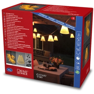 Comparateur de prix : Konstsmide Guirlande Biergarten kit base avec abat-jour jaune