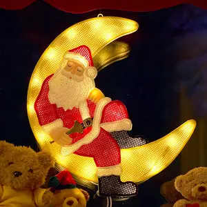 Konstsmide Christmas Image fenêtre LED Père Noël dans la Lune pas cher