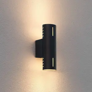 Konstsmide Applique d'extérieur Cuneo, noir, hauteur 25 cm, métal, up/...