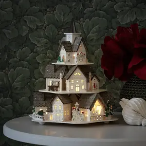 Konstsmide Christmas Lampe déco LED silhouette de bois maisons, blancheVendu paramazon