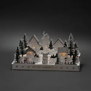Konstsmide Christmas Arc lumineux LED Village en bois, transfo/piles pas cher