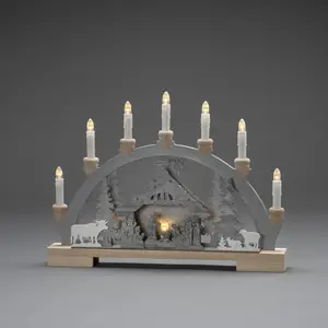 Konstsmide Christmas Arc lumineux LED Crèche en bois, piles pas cher