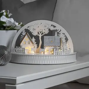 Konstsmide Christmas Silhouette LED maisons et rennes, à piles