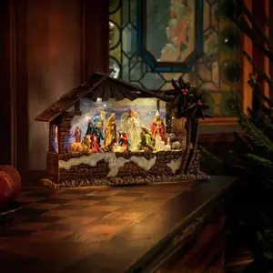 Comparateur de prix : Konstsmide Christmas Déco table LED Lanterne d’eau crèche de Noël