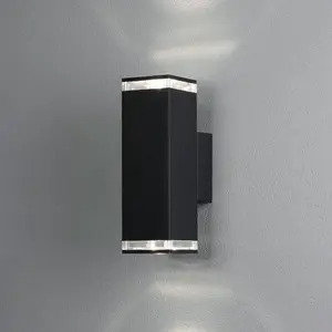 Konstsmide Applique d'extérieur Pollux, 23,5 cm, noir, aluminium, à 2 lampesVendu parluminaire