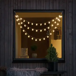 Konstsmide Christmas Rideau lumineux LED, 44 flocons blanc chaud