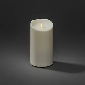 Konstsmide Christmas Bougie décorative LED IP44 blanc crème fondu 18,4cmVendu parluminaire