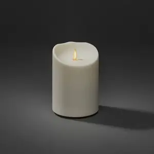Konstsmide Christmas Bougie LED IP44 blanc crème fondu hauteur 14cmVendu parluminaire