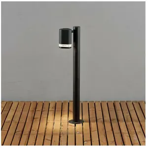 Modena Borne d'éclairage extérieure moderne courte noire, transparente, IP44 - Konstsmide pas cher