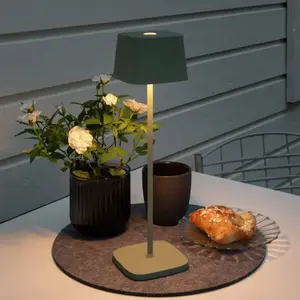 Comparateur de prix : Konstsmide Lampe de table LED Capri extérieur, vert-gris