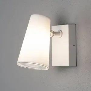 Comparateur de prix : Konstsmide Fano Applique murale d'extérieur moderne à tête orientable blanche E27, IP54