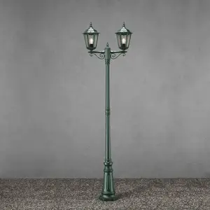Comparateur de prix : Konstsmide Lampe pour mât Firenze à 2 lampes, verte