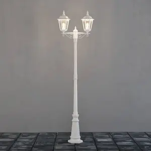 Comparateur de prix : Konstsmide Lampe pour mât Firenze à 2 lampes, blanche