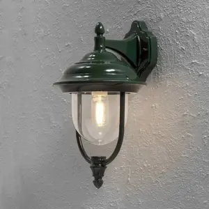 Comparateur de prix : Parma Lanterne murale d'extérieur classique vers le bas vert, IP43 - Konstsmide