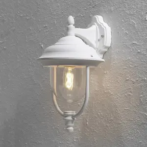 Parma Lanterne d'extérieur classique vers le bas blanc mat, IP43 - KonstsmideVendu parluminaire