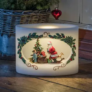Konstsmide Christmas Bougie en vraie cire LED Père Noël avec enfantVendu paramazon