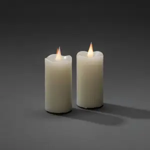 Comparateur de prix : Konstsmide 1887-185 Lot de 2 bougies LED en cire véritable avec minute...