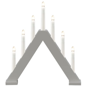 Konstsmide Christmas Chandelier en bois, 7 lampes, hauteur 34cm gris