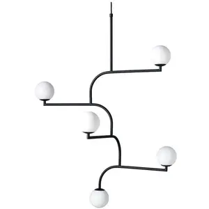 Pholc MOBIL-Suspension Métal/Verre 5 lumières H100cm pas cher